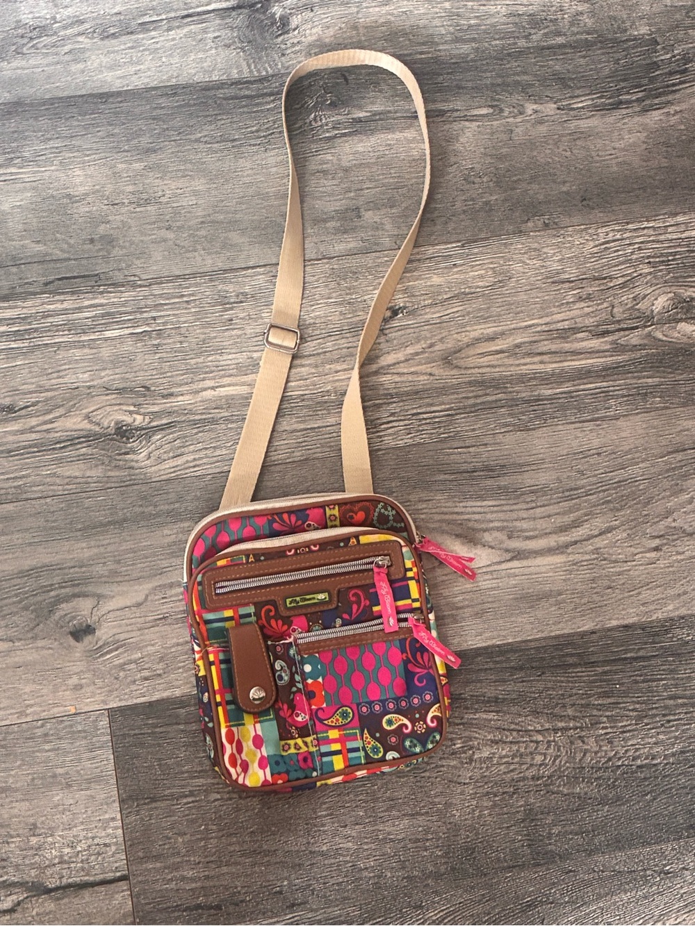 Lily Bloom Pink Multi Patchwork Crossbody Bag
